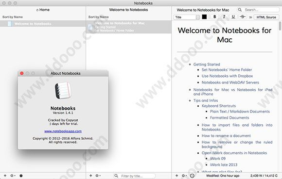 notebooks for mac破解版(记事本软件)