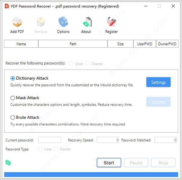 pdf password recover破解版