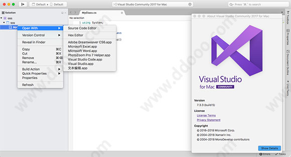 visual studio 2017 mac版