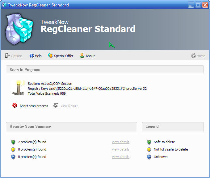 TweakNow RegCleaner