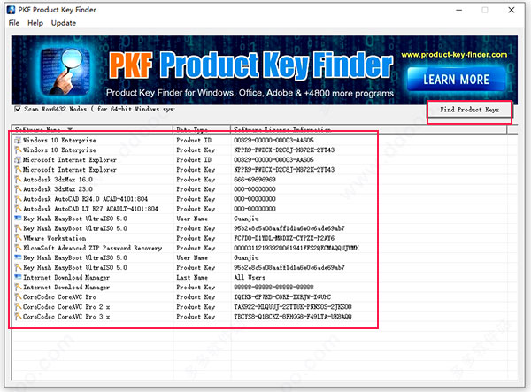 PKF Product Key Finder破解版