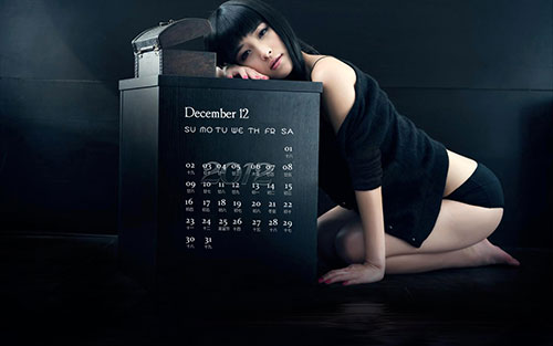2012年12月日历桌面壁纸
