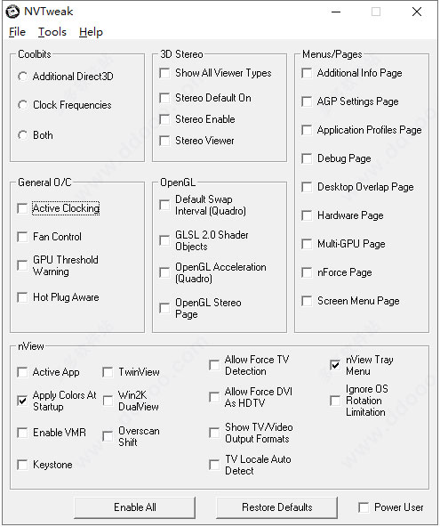 nvidia forceware nvtweak