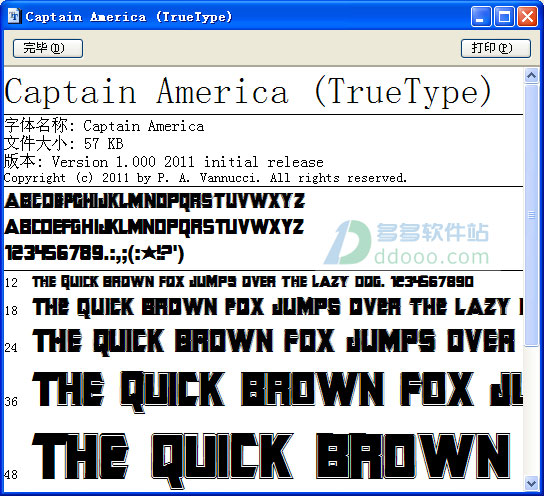captain america字体